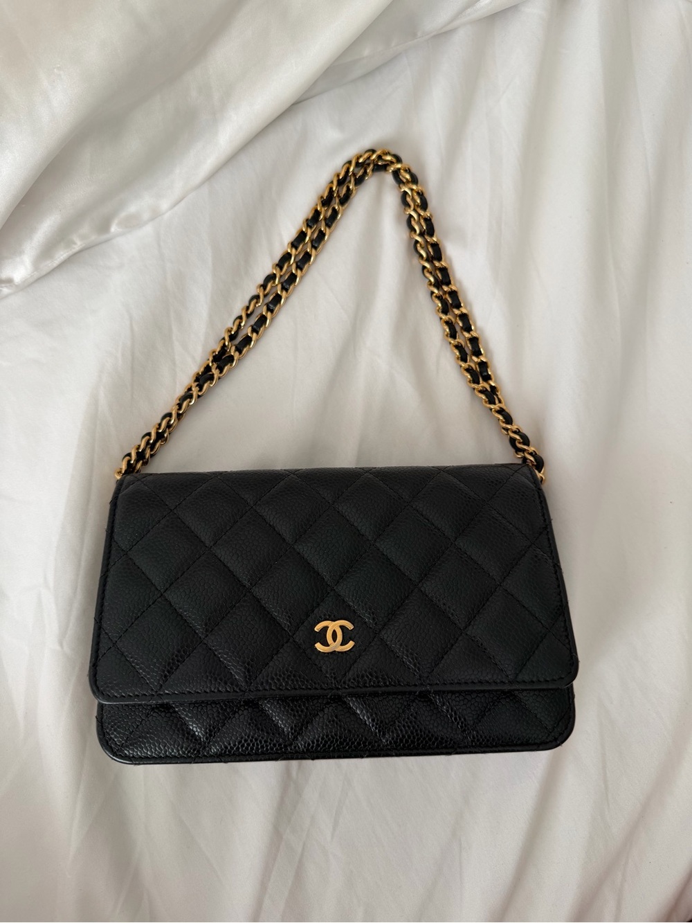 chanel wallet on chain gold hardware